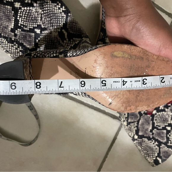 J. Crew JCREW  “Anya” Tall Snakeskin High Heel Boots Black Ivory Size 10 - Picture 9 of 10